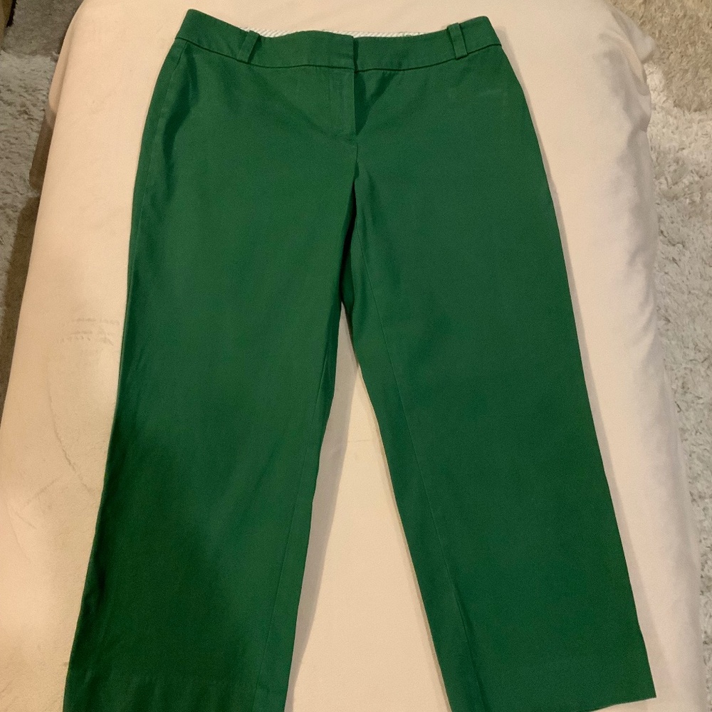 Talbots Green 6P Capri Pants Golf Preppy Travel Sporty Masters Resort Coastal